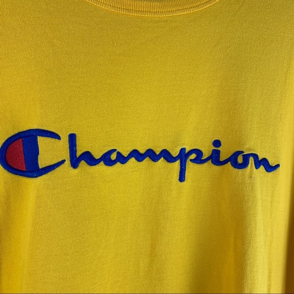 Champion Vintage Embroidered Logo Golden Spell Out Tee XXL - Picture 3 of 9